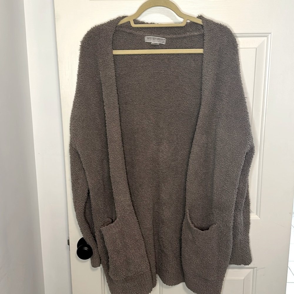 Gray/Brown Barefoot Dreams CozyChic Cardigan